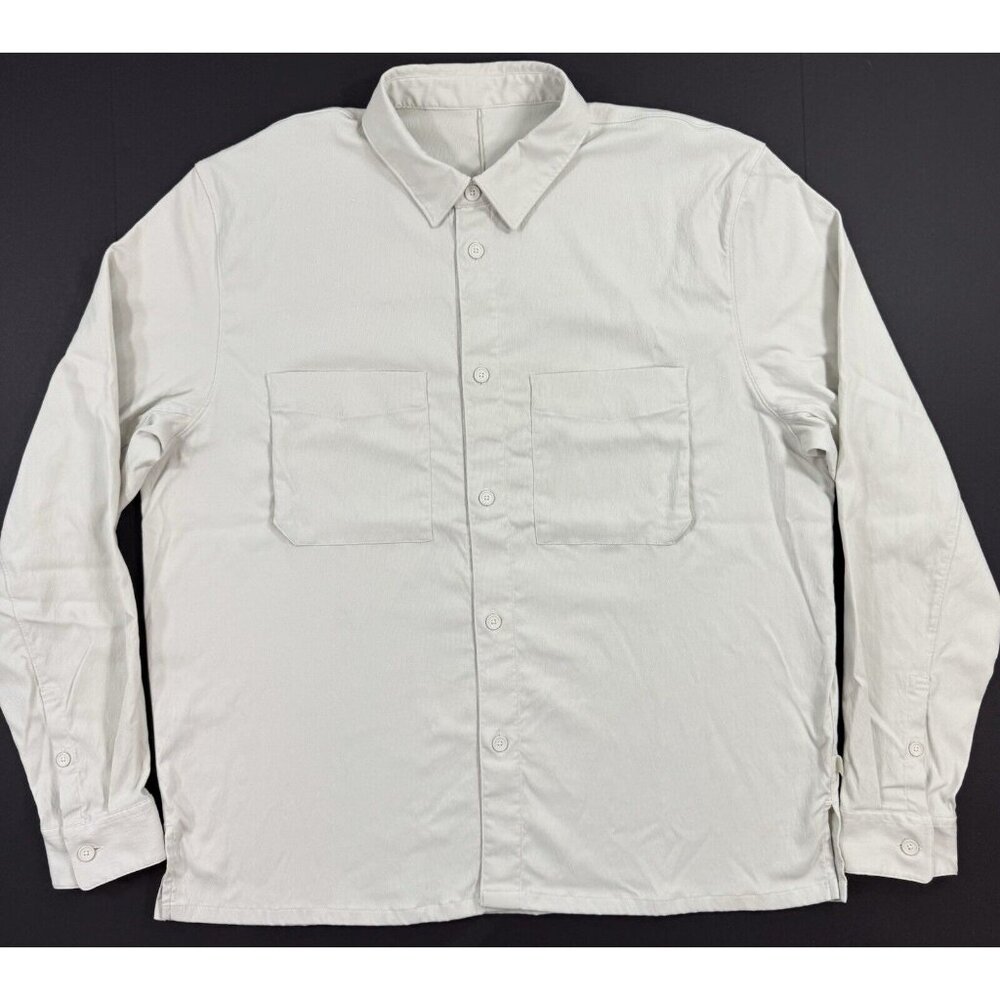 Lululemon Shirt Mens Size 2XL Long Sleeve Button Pocket Bone Cream Off White